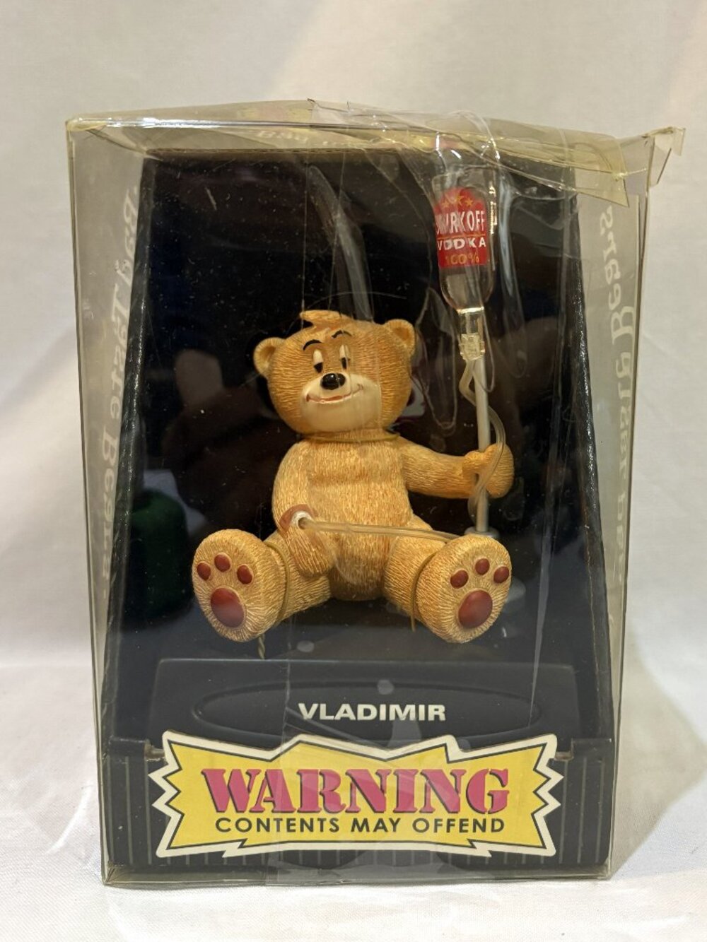 Bad Taste Bear Vladimir Vodka Drinker Gag Gift Original Box 2004 Peter Underhill